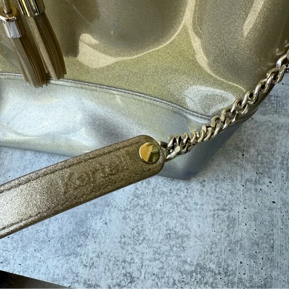 KARTELL Grace K Purse Made in Italy Plastic Gold Straps Bucket